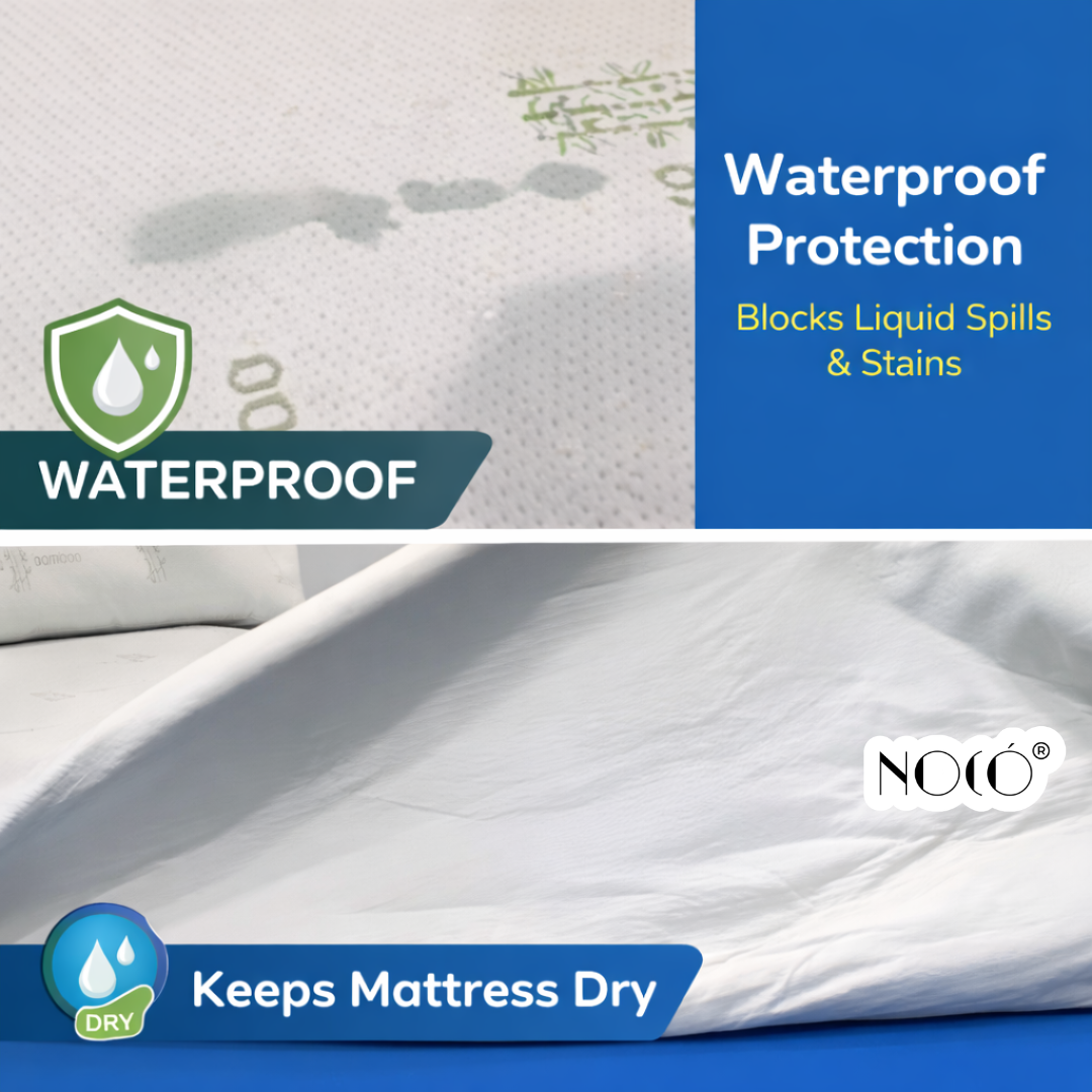 Noco Ultra Bamboo Mattress Protector – Cooling and Waterproof for a Fresh, Comfy Sleep | Anti-Mites Bed Cover