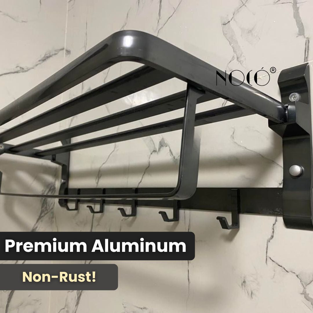 Prestigia Bathroom Luxe Bath Towel Rack and Holder Aluminum