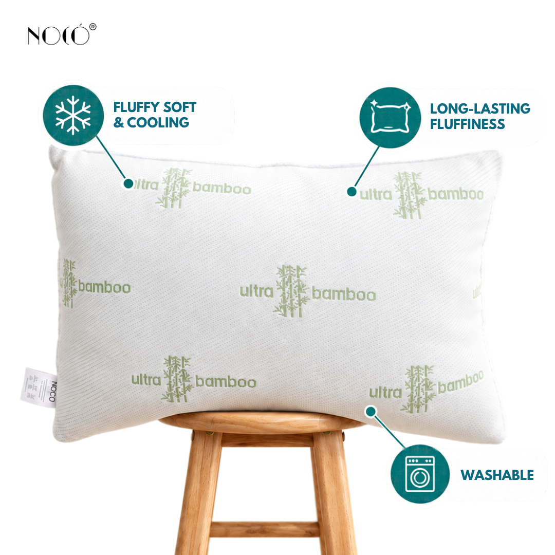 Noco Ultra Bamboo Pillow – Cooling, Breathable, Hypoallergenic & Supportive