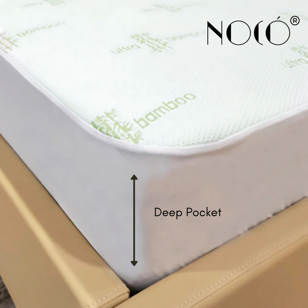 Noco® Ultra Bamboo Mattress Protector – Cooling and Waterproof for a Fresh, Comfy Sleep | Anti-Mites Bed Cover