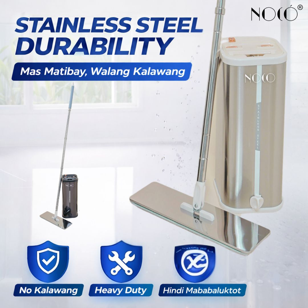 Noco Titan Stainless Steel Flat Mop - Separate Clean from Dirty Water