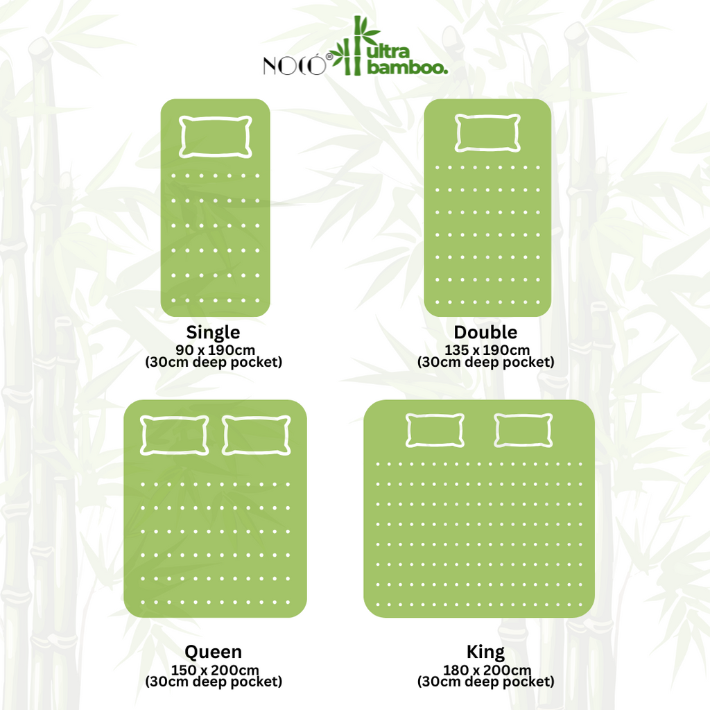 Noco® Ultra Bamboo Mattress Protector – Cooling and Waterproof for a Fresh, Comfy Sleep | Anti-Mites Bed Cover