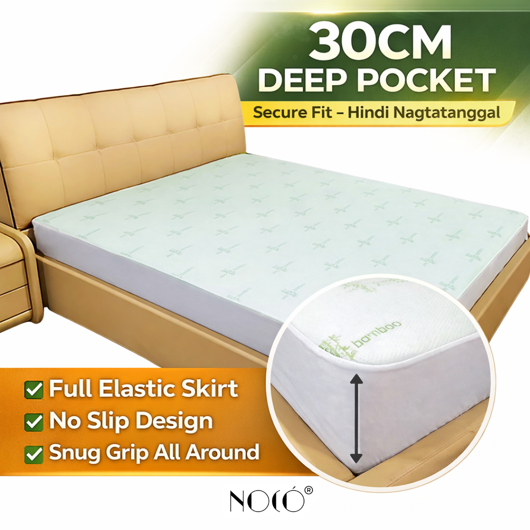 Noco Ultra Bamboo Mattress Protector – Cooling and Waterproof for a Fresh, Comfy Sleep | Anti-Mites Bed Cover