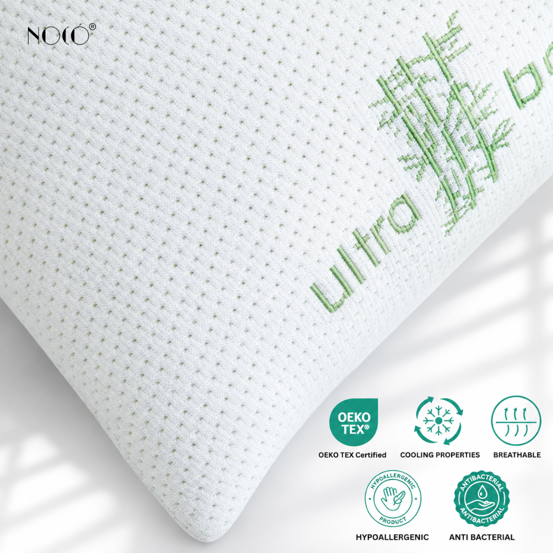 Noco Ultra Bamboo Pillow – Cooling, Breathable, Hypoallergenic & Supportive