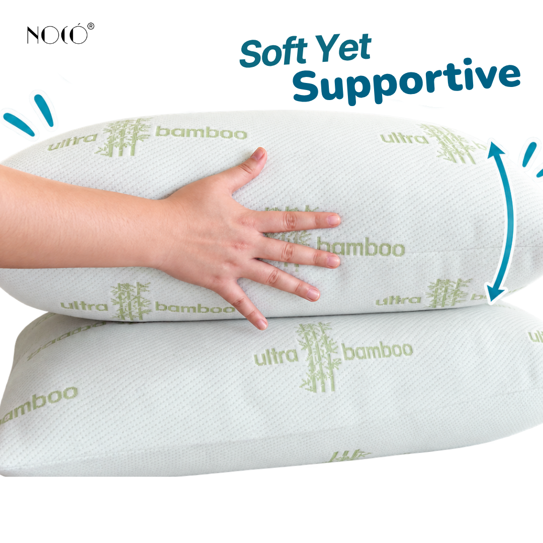 Noco Ultra Bamboo Pillow – Cooling, Breathable, Hypoallergenic & Supportive