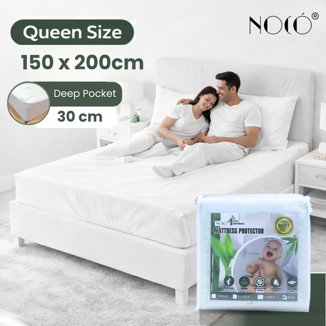 Noco Ultra Bamboo Mattress Protector – Cooling and Waterproof for a Fresh, Comfy Sleep | Anti-Mites Bed Cover