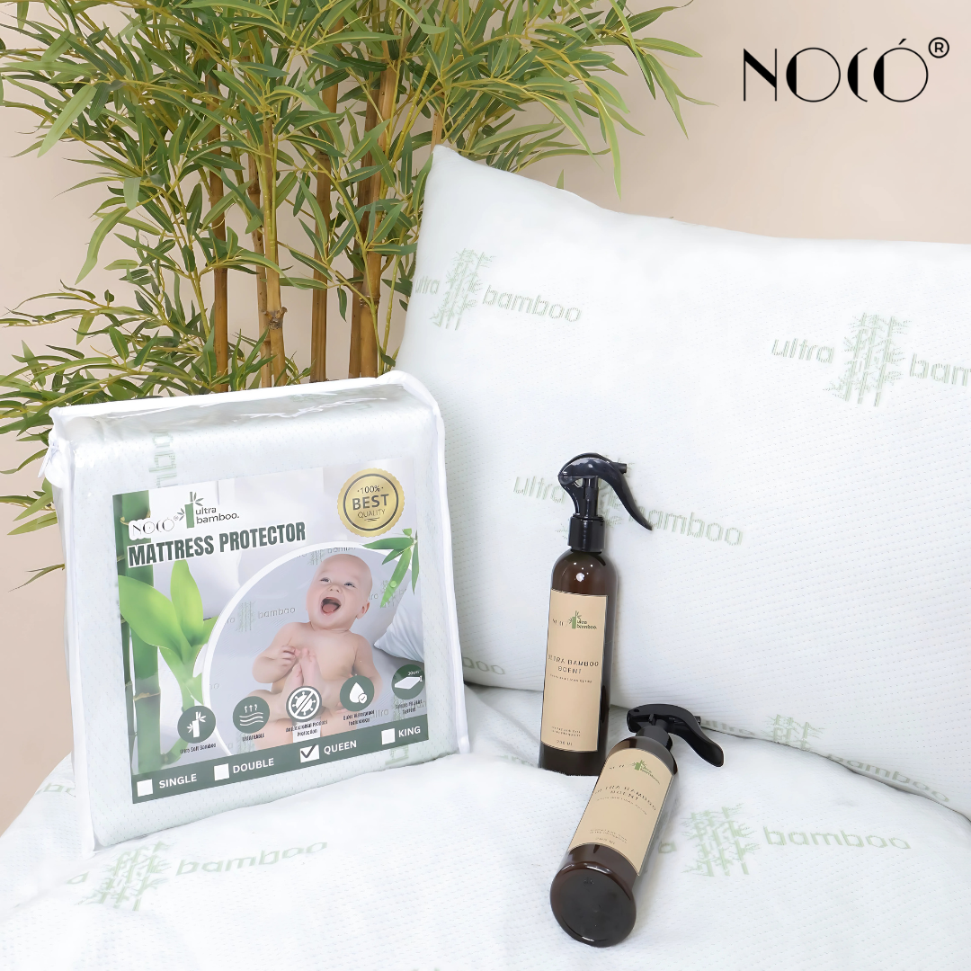 Noco Ultra Bamboo Mattress Protector – Cooling and Waterproof for a Fresh, Comfy Sleep | Anti-Mites Bed Cover