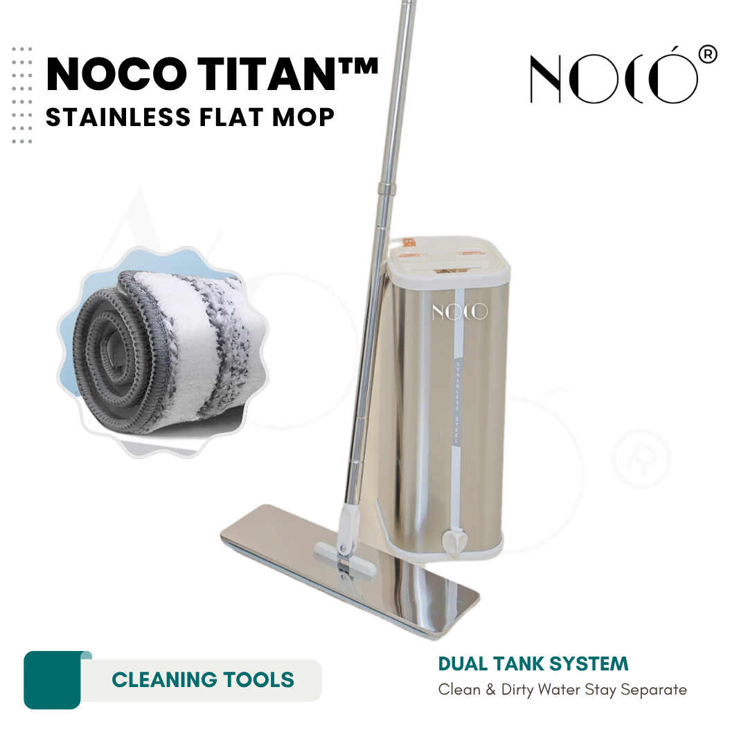 Noco Titan Stainless Steel Flat Mop with Dual-Tank Cleaning System
