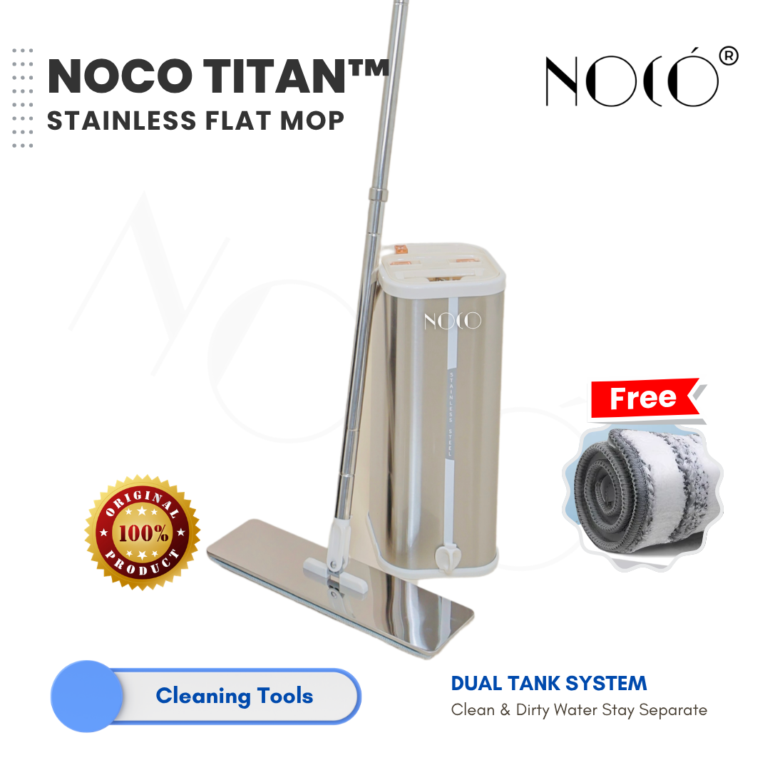 NOCO Titan Stainless Steel Flat Mop with Dual-Tank Cleaning System