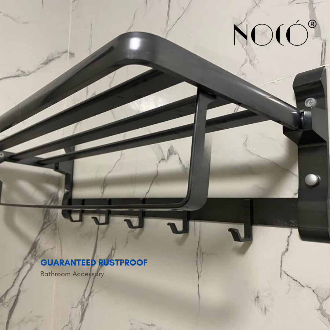 Prestigia Bathroom Luxe Bath Towel Rack and Holder Aluminum